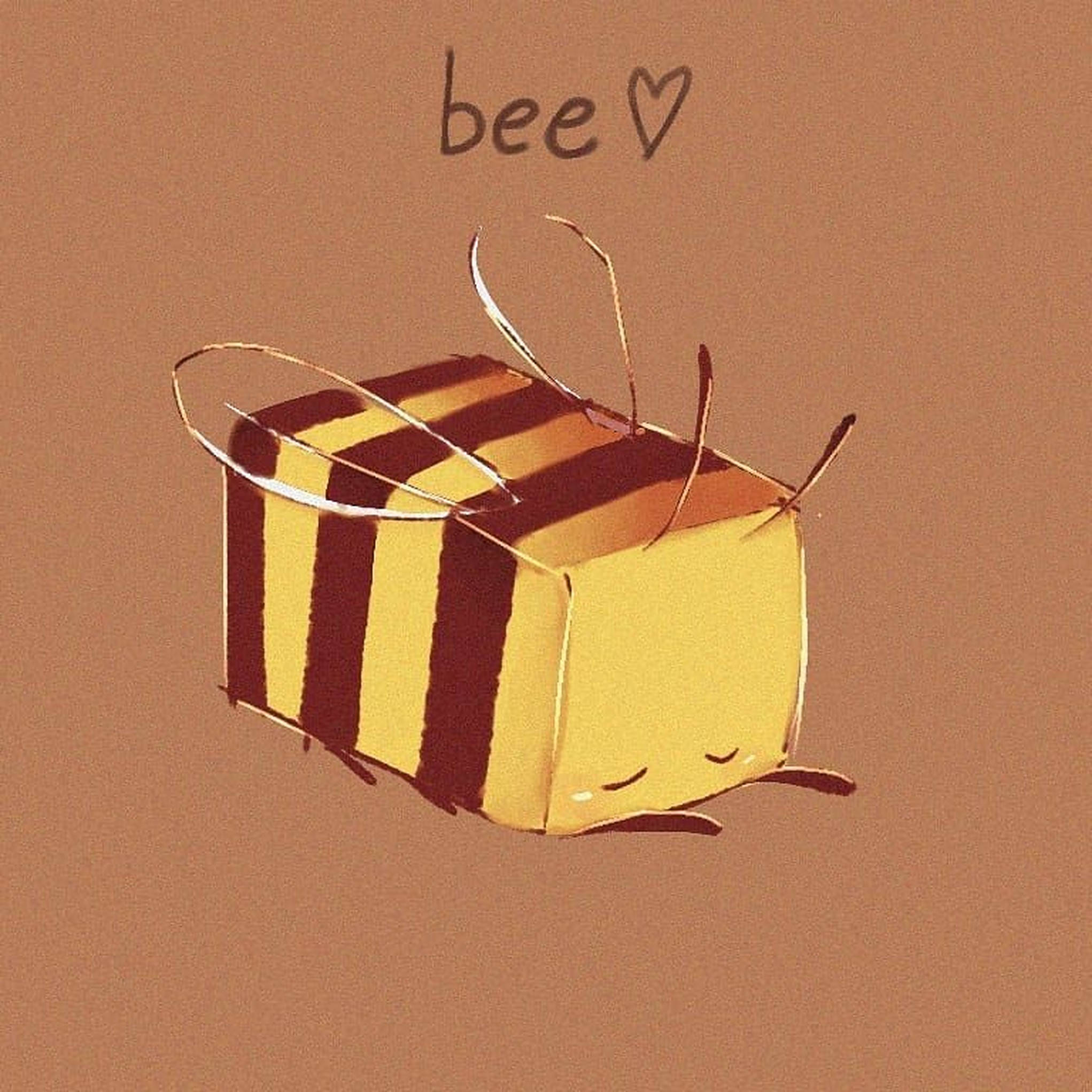 Minecraft Bee, cube-shaped bee, yellow and black stripes, Full HD Desktop Wallpaper