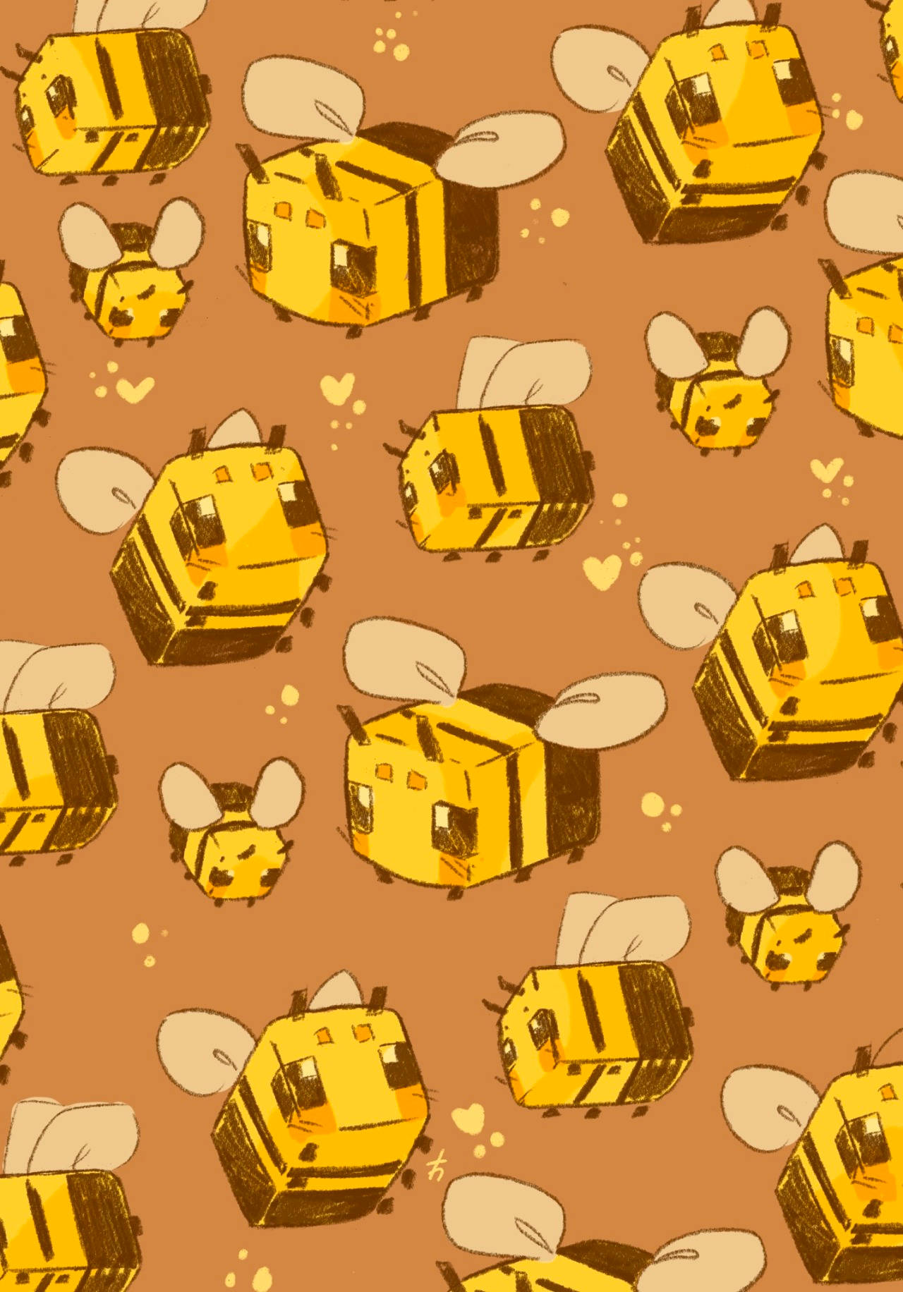 Minecraft, adorable bee, striped bodies, HD Phone Wallpaper