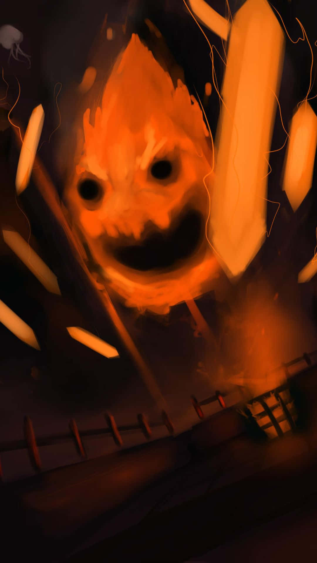Minecraft Blaze, fiery orange, glowing eyes, Full HD Phone Wallpaper