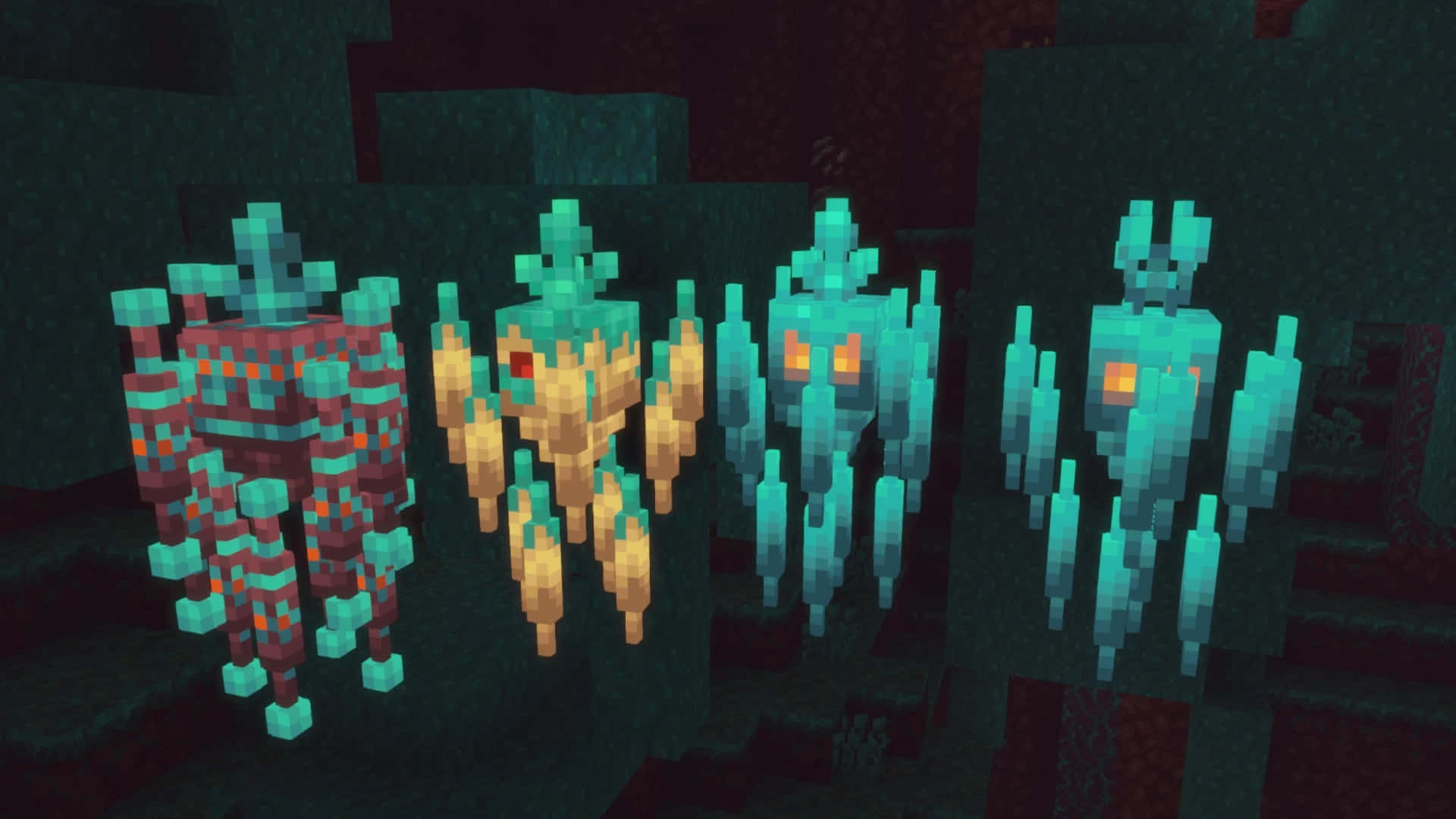 Minecraft, Blaze, cyan eyes, Full HD Desktop Wallpaper