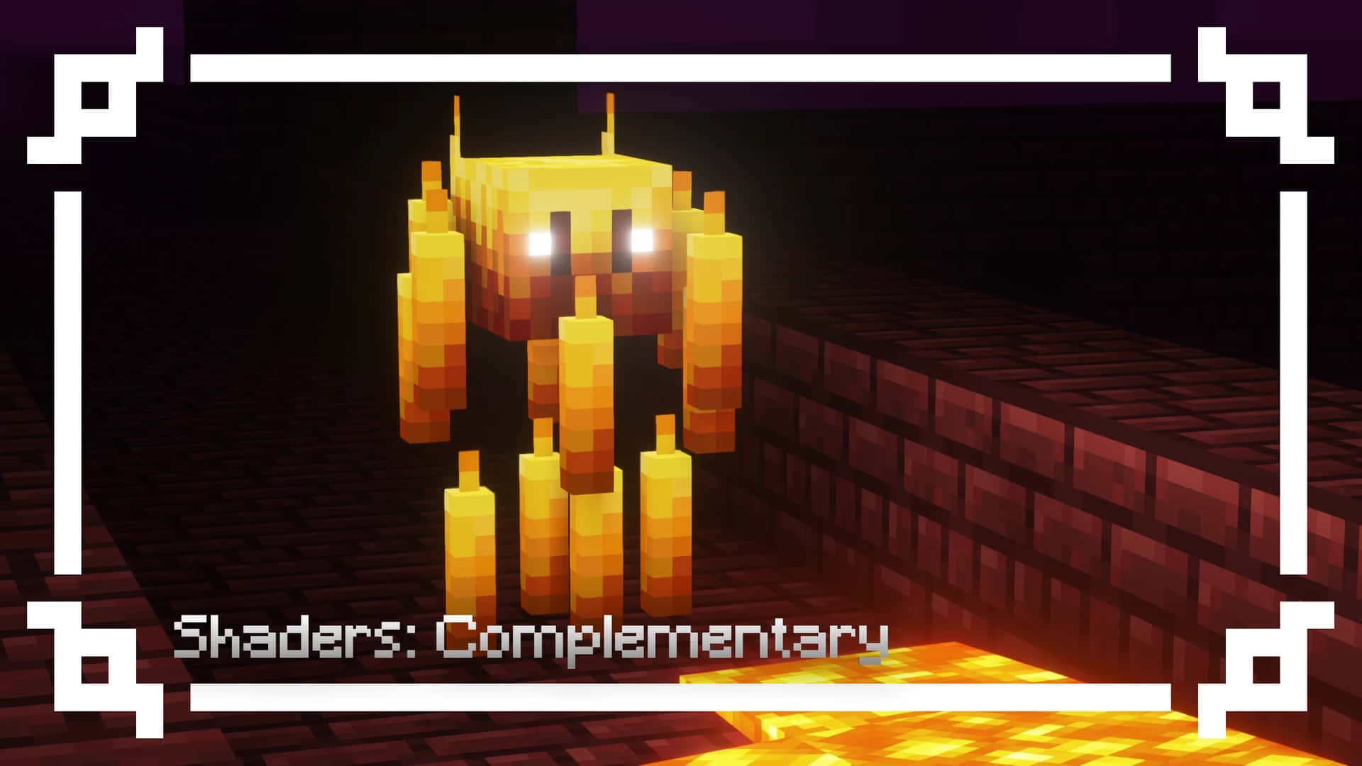 Minecraft Blaze, golden creature, bright eyes, Full HD Desktop Wallpaper