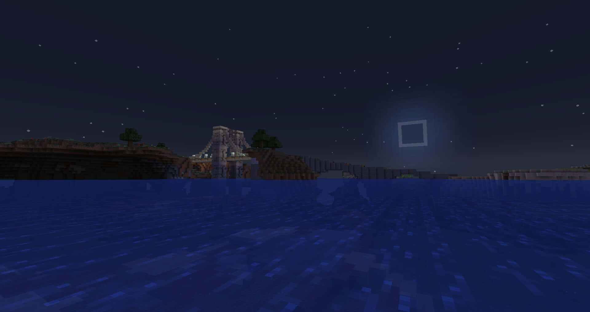 Minecraft, glowing portal, stone structure, Full HD Desktop Wallpaper