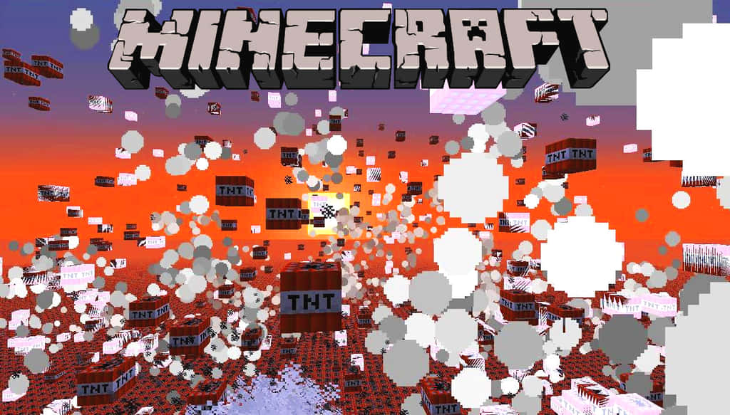 Minecraft, TNT blocks, pixelated debris, SD Desktop Wallpaper