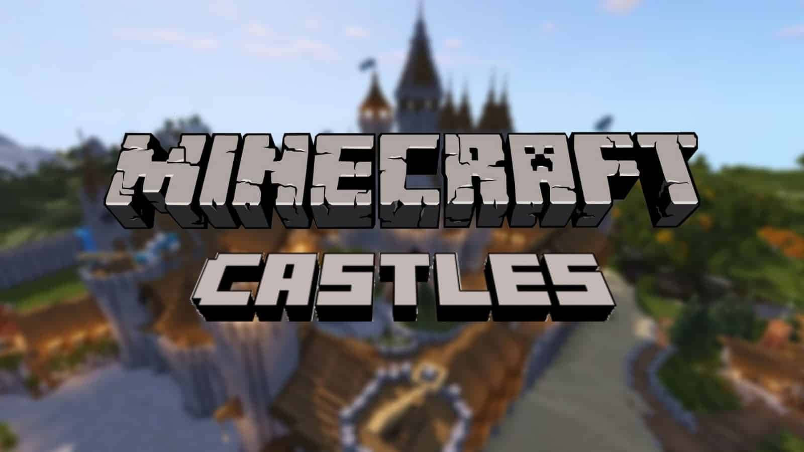 Minecraft, blocky towers, stone walls, HD Desktop Wallpaper