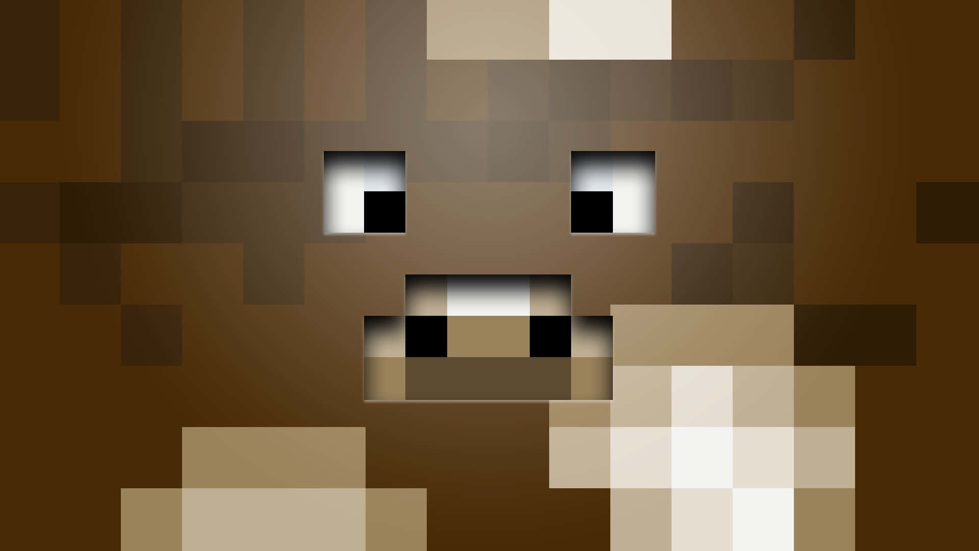 Minecraft Cow, pixelated, brown creature, Full HD Desktop Wallpaper