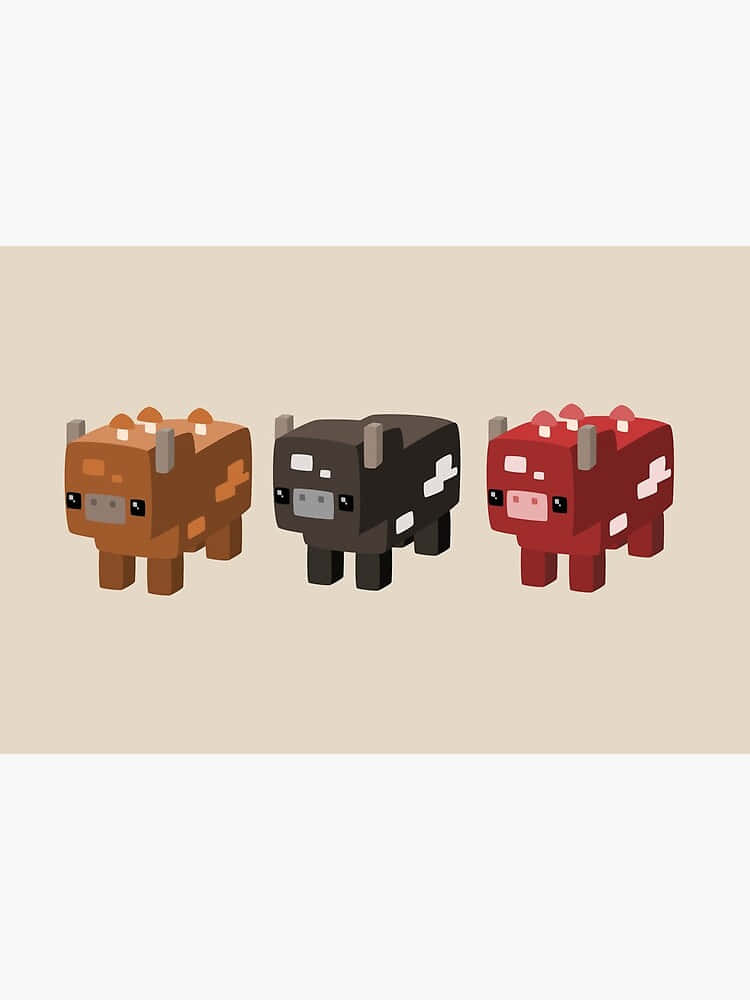Minecraft Cow, brown, black, SD Phone Wallpaper