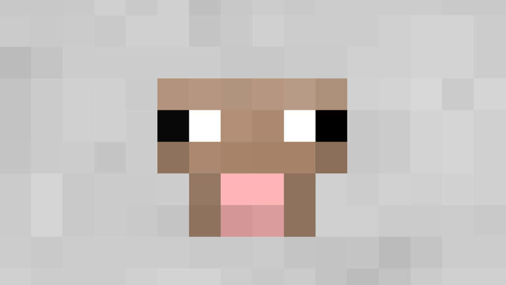 Minecraft, sheep, white eyes, Full HD Desktop Wallpaper