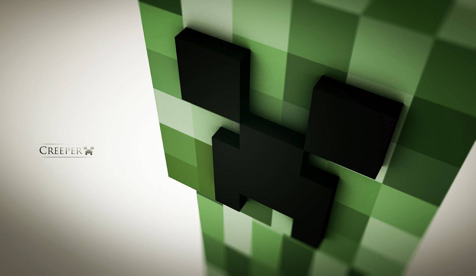 Minecraft Creeper, pixelated green face, black eyes, HD Desktop Wallpaper