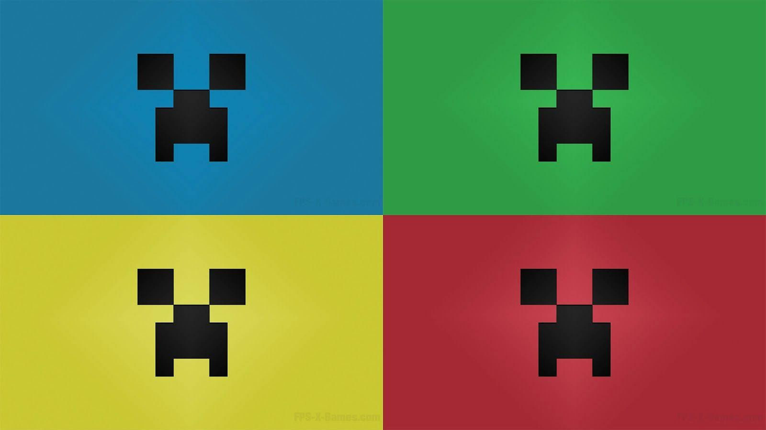 Minecraft Creeper, pixelated, black, 2K Desktop Wallpaper