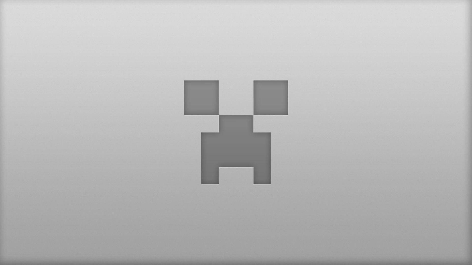 Minecraft Creeper, gray, pixelated, Full HD Desktop Wallpaper