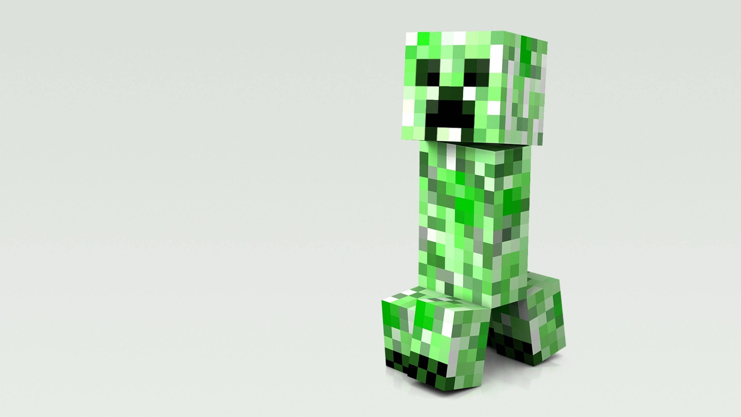 Minecraft Creeper, pixelated, green, 2K Desktop Wallpaper
