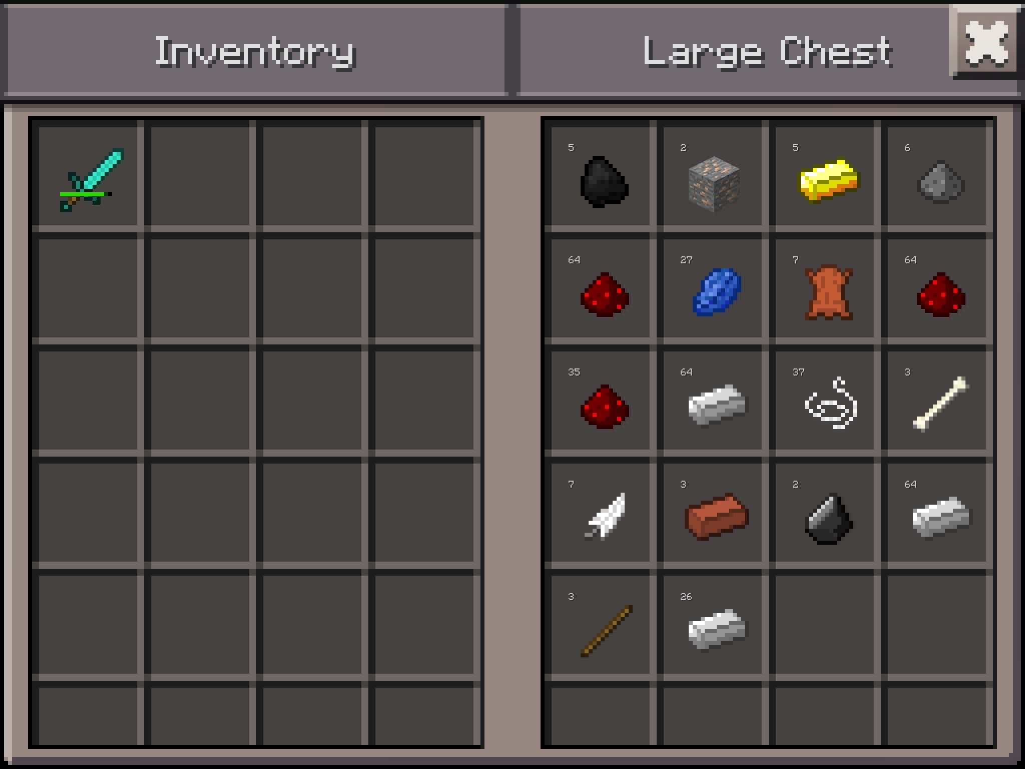 Minecraft, inventory screen, diamond sword, Full HD Desktop Wallpaper