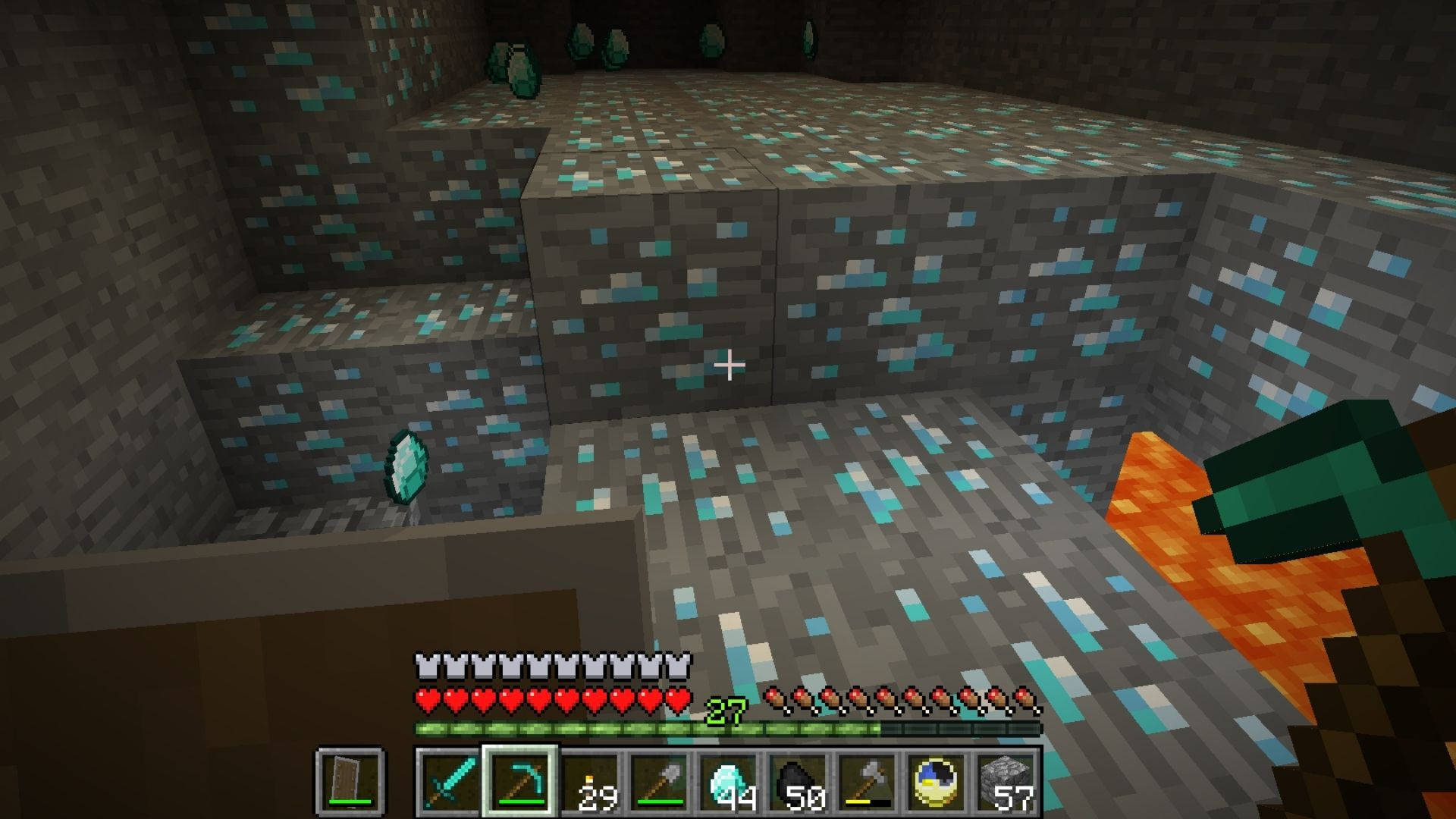 Minecraft, diamonds, cave, Full HD Desktop Wallpaper