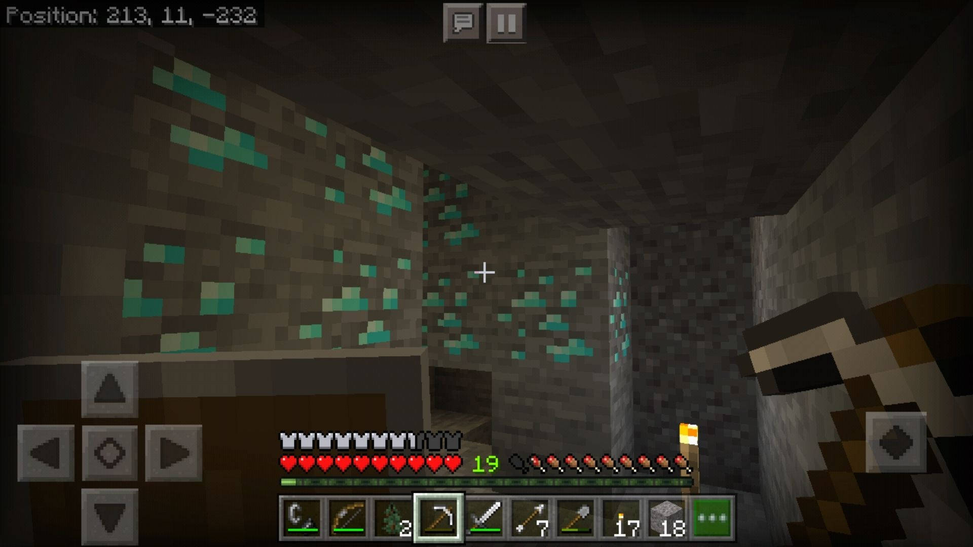 Minecraft, diamonds, glowing green ore blocks, Full HD Desktop Wallpaper