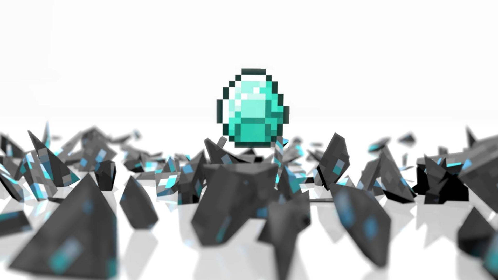 prism ores, minecraft diamond, teal egg, Full HD Desktop Wallpaper