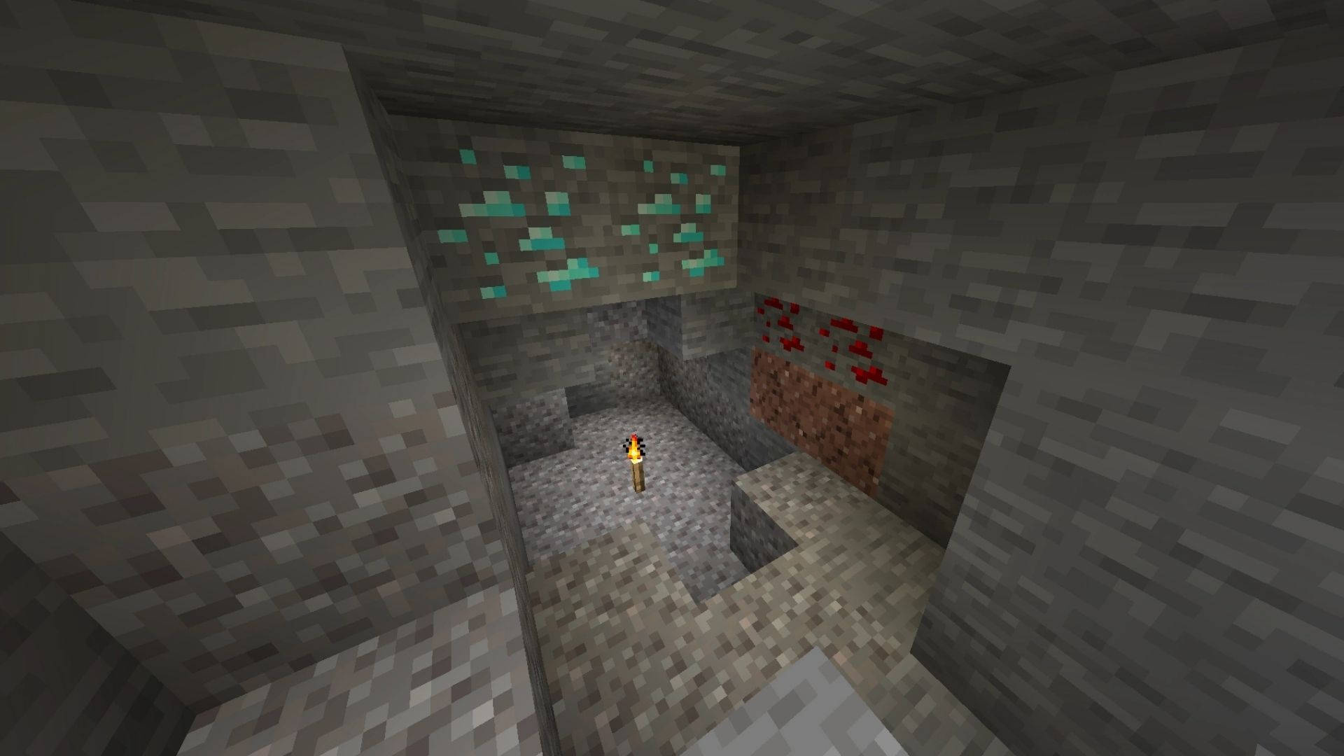 Minecraft, diamond ores, cyan blocks, Full HD Desktop Wallpaper
