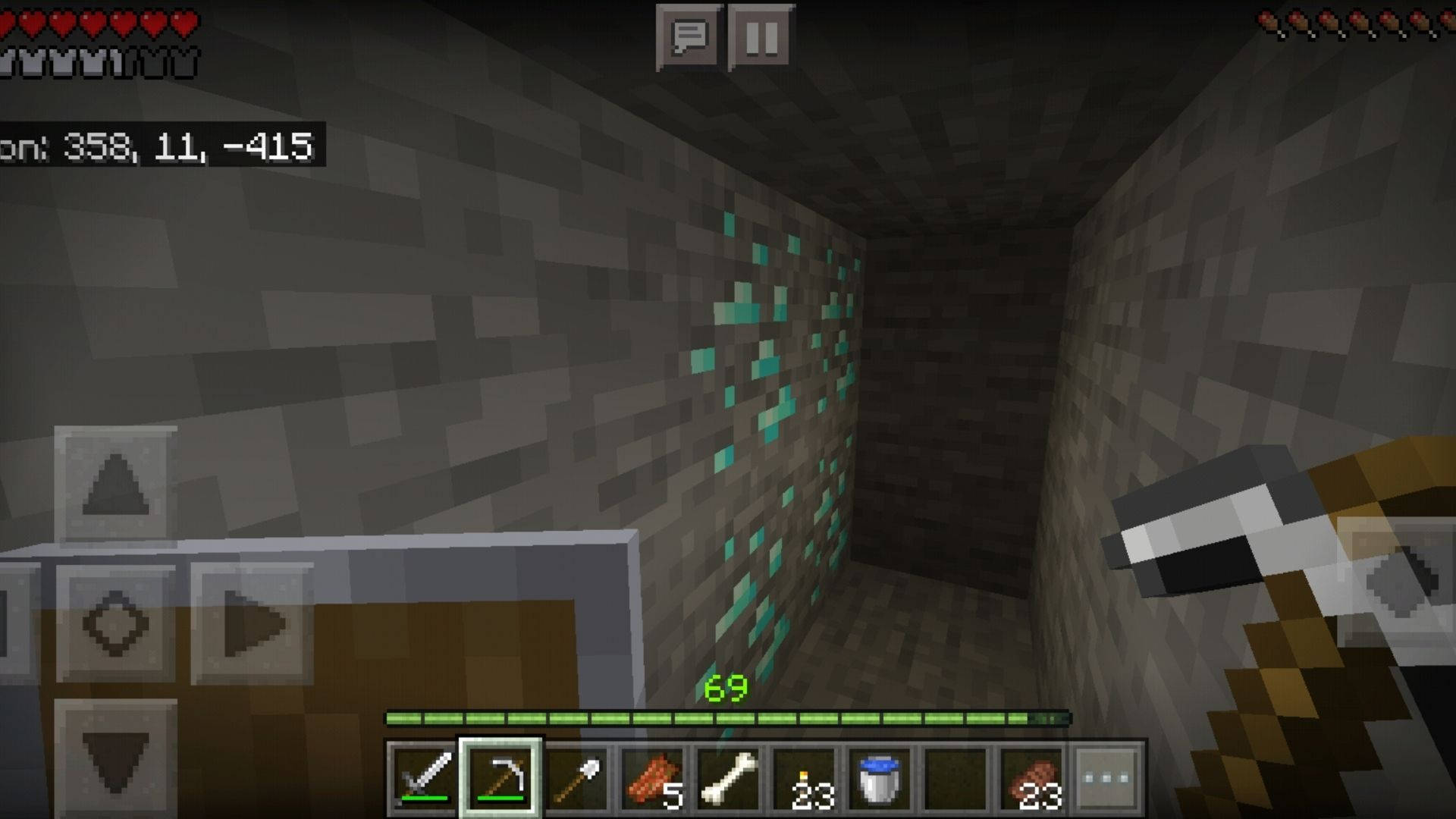 Minecraft, diamonds, glowing green diamonds, Full HD Desktop Wallpaper