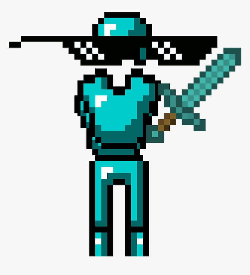 Minecraft, Diamond armor, cyan outfit, SD Phone Wallpaper