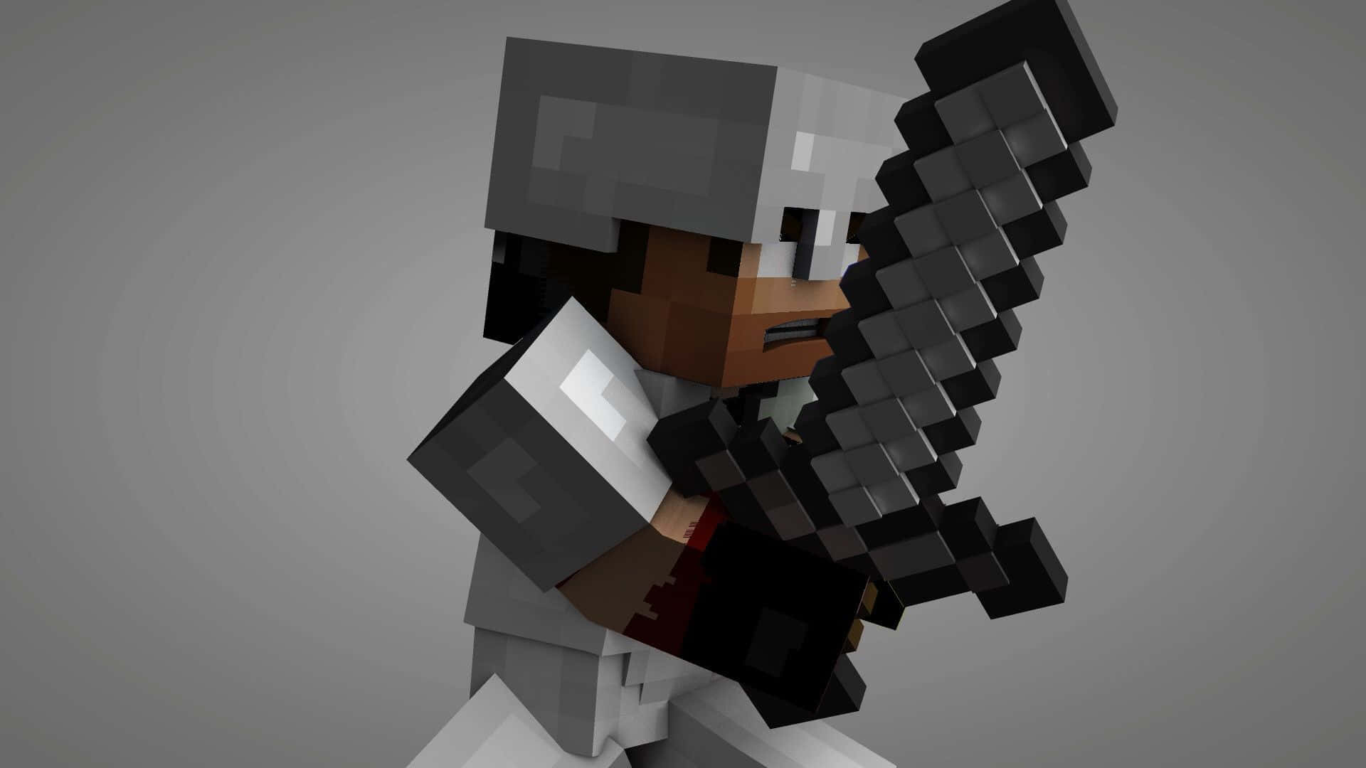 Minecraft, Diamond Armor, gray helmet, Full HD Desktop Wallpaper