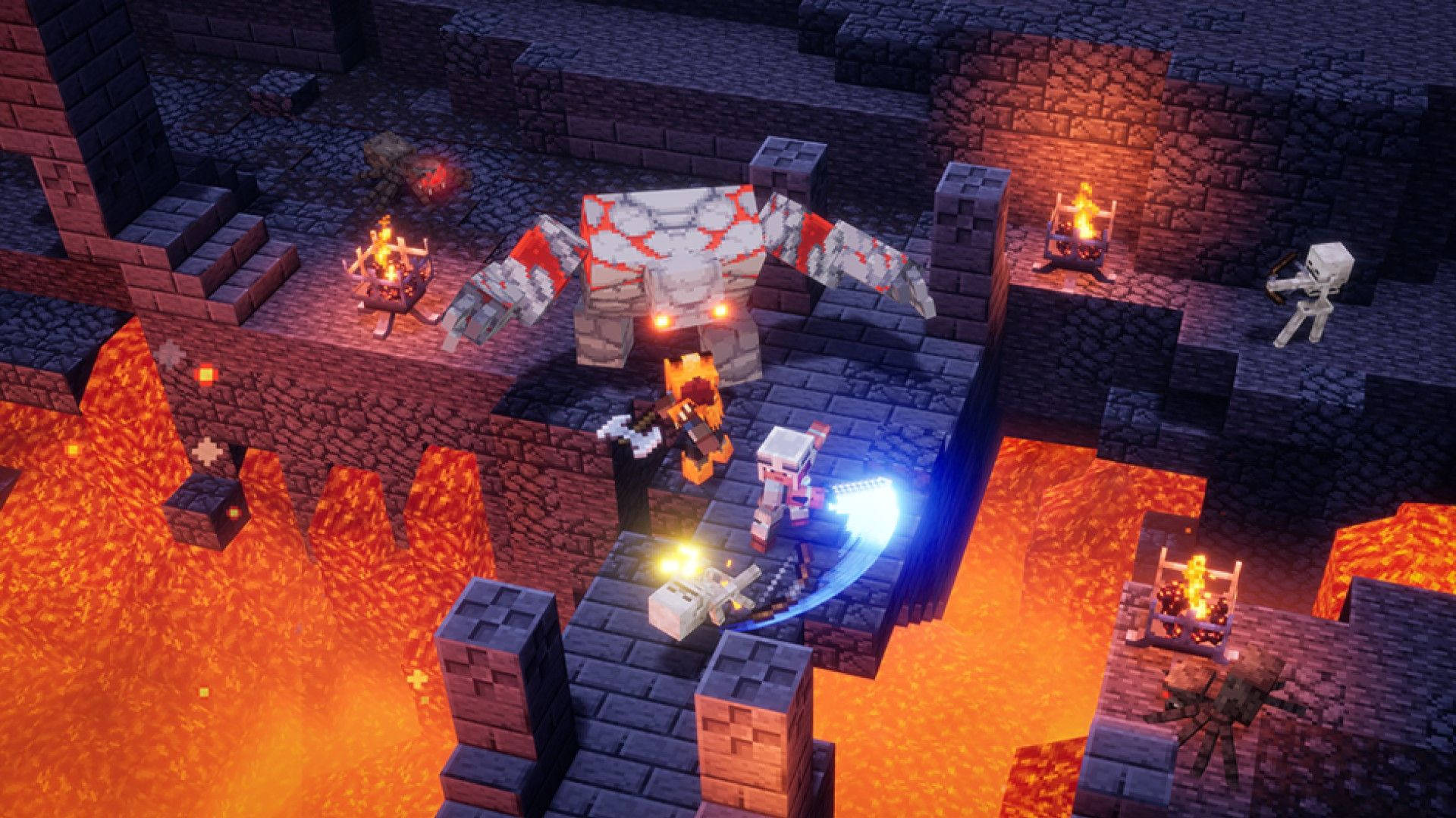 Minecraft Dungeons, huge golem, giant stone crab, Full HD Desktop Wallpaper