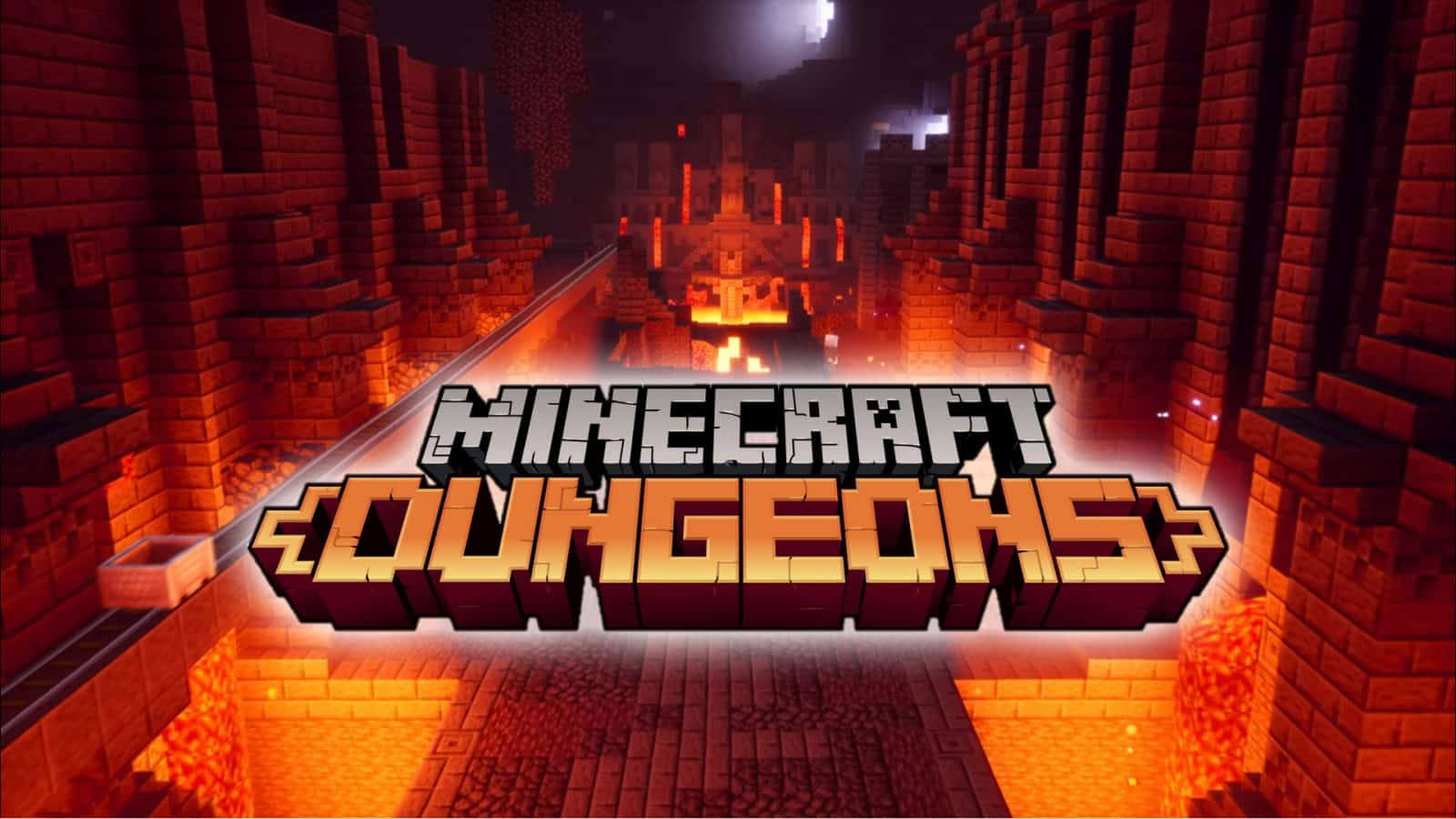 Minecraft Dungeons, fiery orange, lava, HD Desktop Wallpaper
