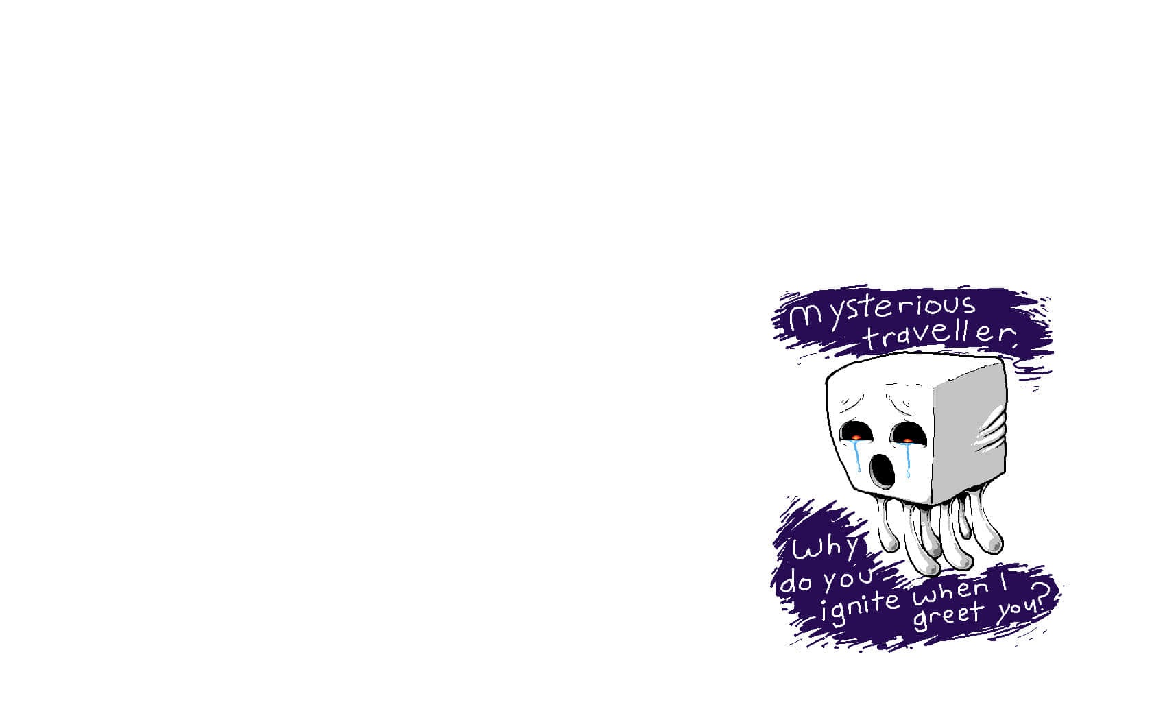 Minecraft, cartoon cube, tears, HD Desktop Wallpaper