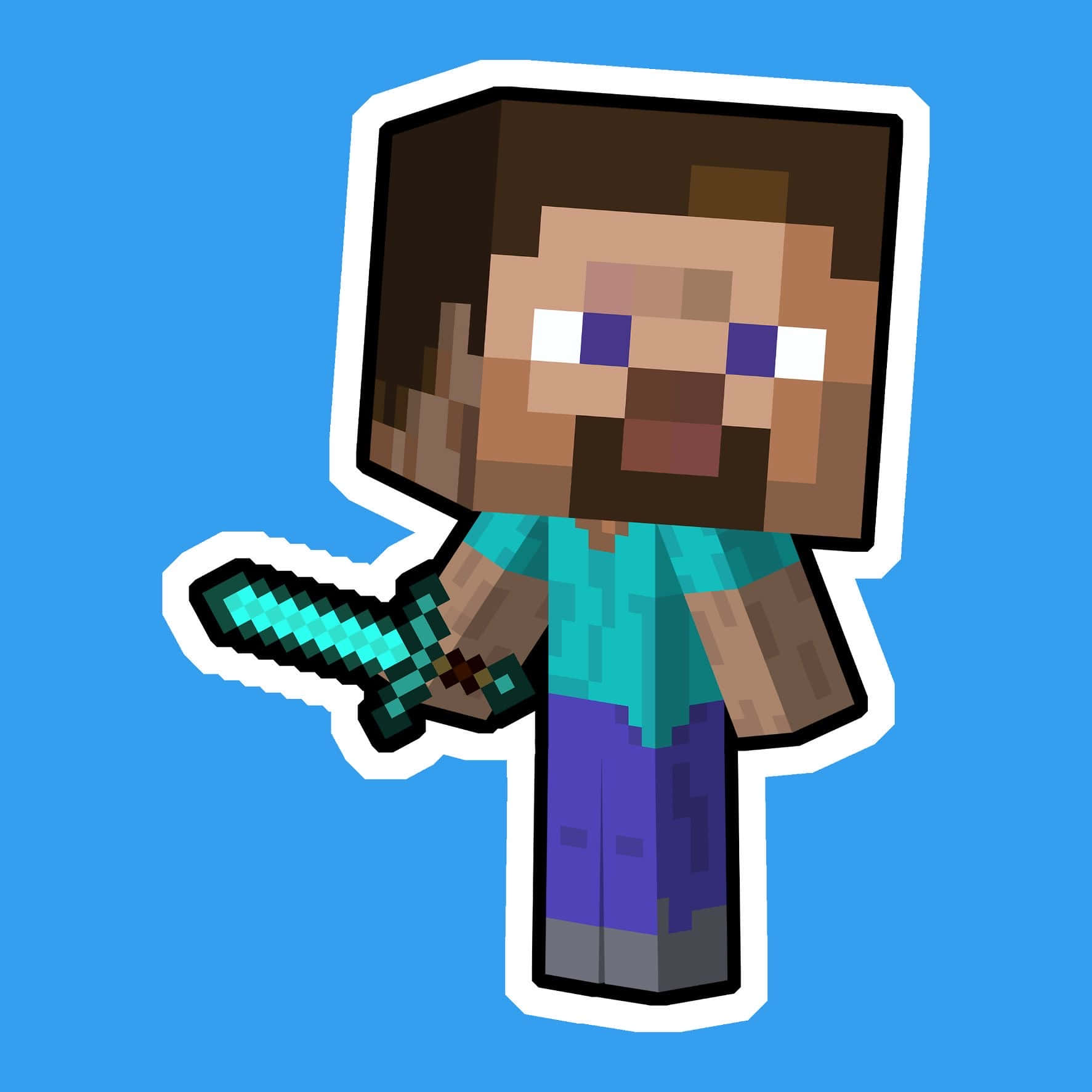 Minecraft, diamond sword, glowing, HD Desktop Wallpaper