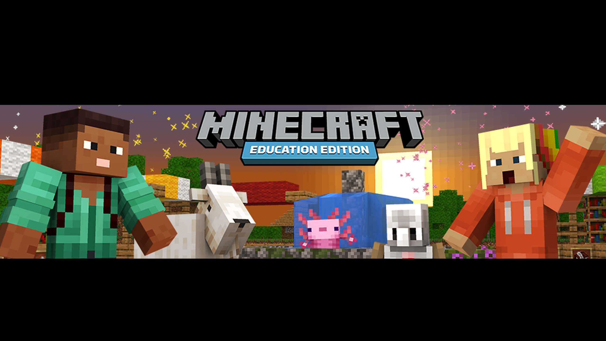 Minecraft Education Edition, blocky, colorful pixelated world, 2K Desktop Wallpaper