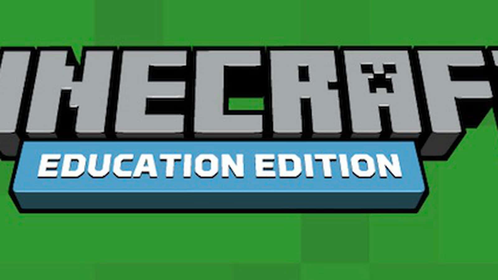 Minecraft Education Edition, blocky 3d text, green pixelated background, HD Desktop Wallpaper