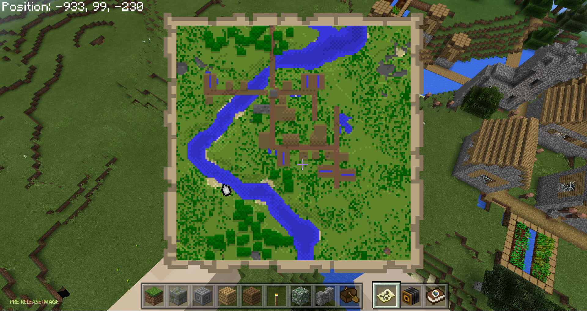 Minecraft Education Edition, pixelated Minecraft village, wooden houses, Full HD Desktop Wallpaper