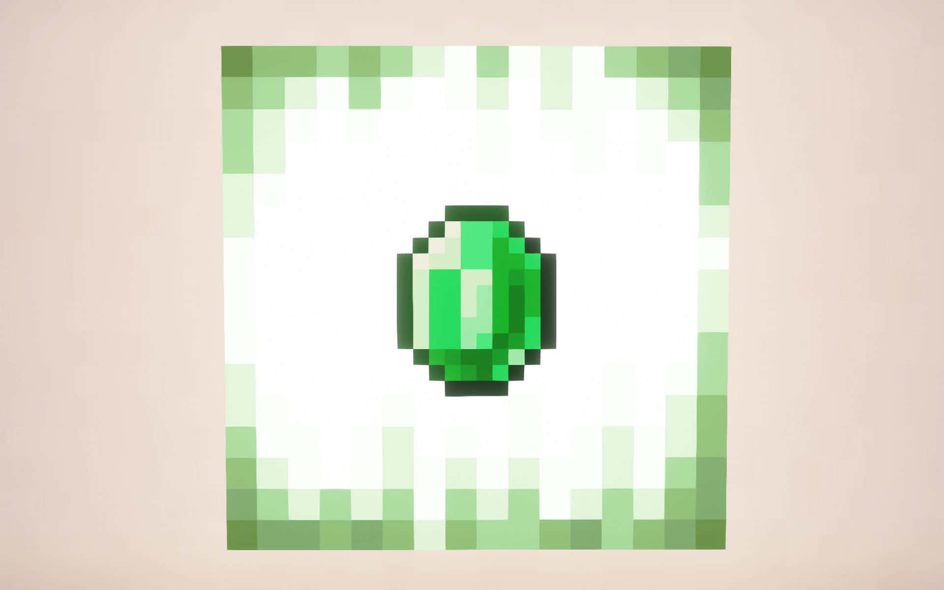Minecraft Emeralds, pixelated green emerald gemstone, pixelated green frame, Full HD Desktop Wallpaper