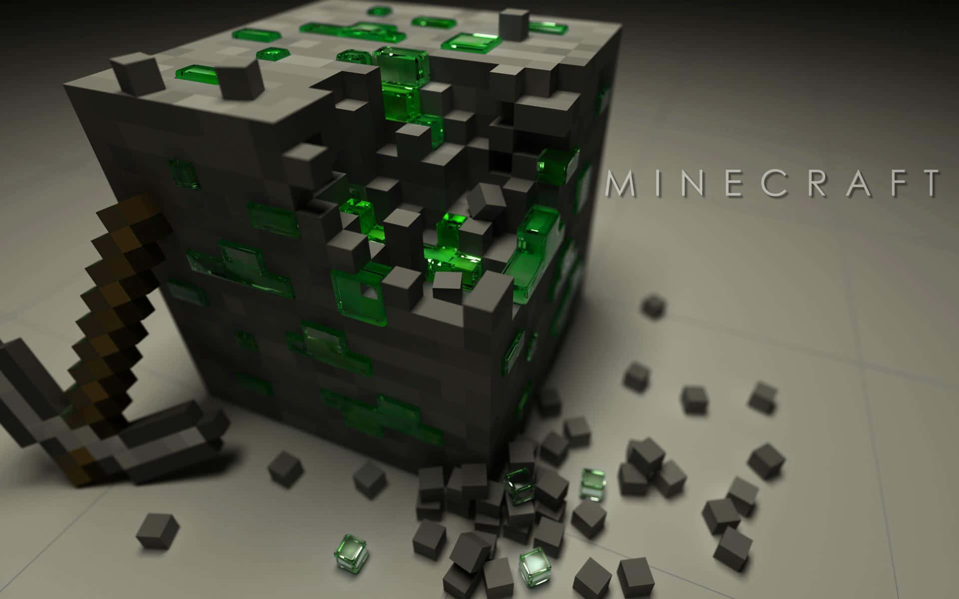 Minecraft, Emeralds, diamond ore block, Full HD Desktop Wallpaper