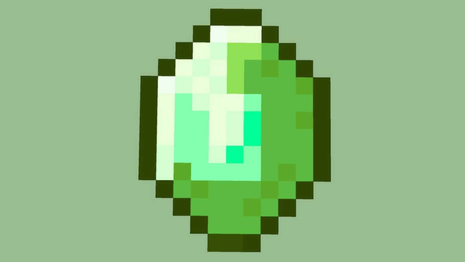 Minecraft Emeralds, pixelated green gemstone, gradient hues, HD Desktop Wallpaper