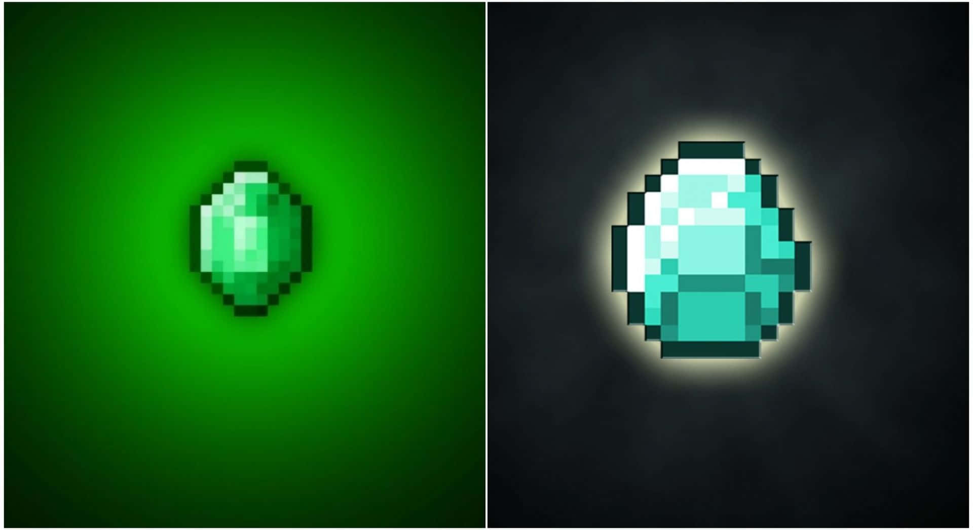 Minecraft Emeralds, cave, green, Full HD Desktop Wallpaper