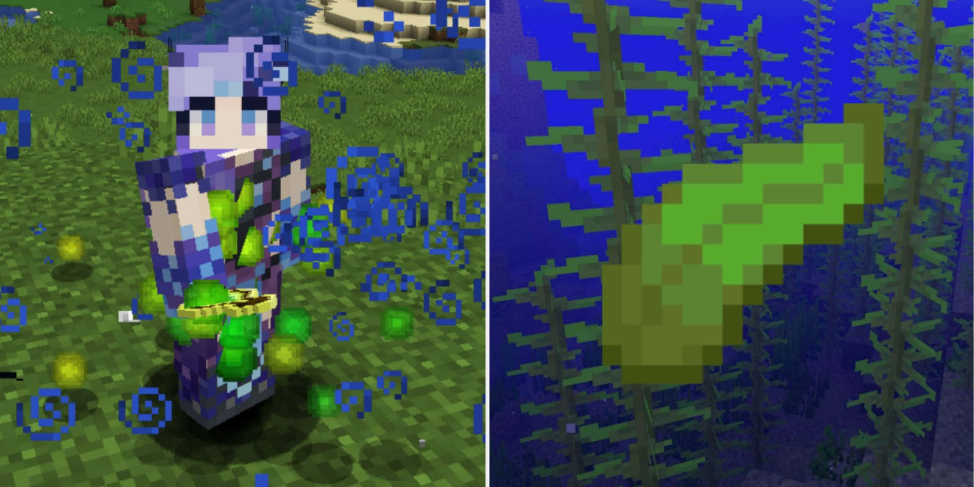 Minecraft, purple hair, green outfit, Full HD Desktop Wallpaper