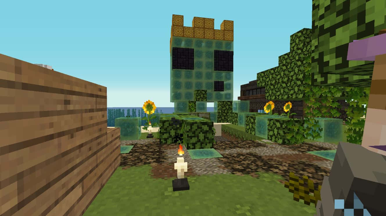 Minecraft, slime farm, creeper, HD Desktop Wallpaper