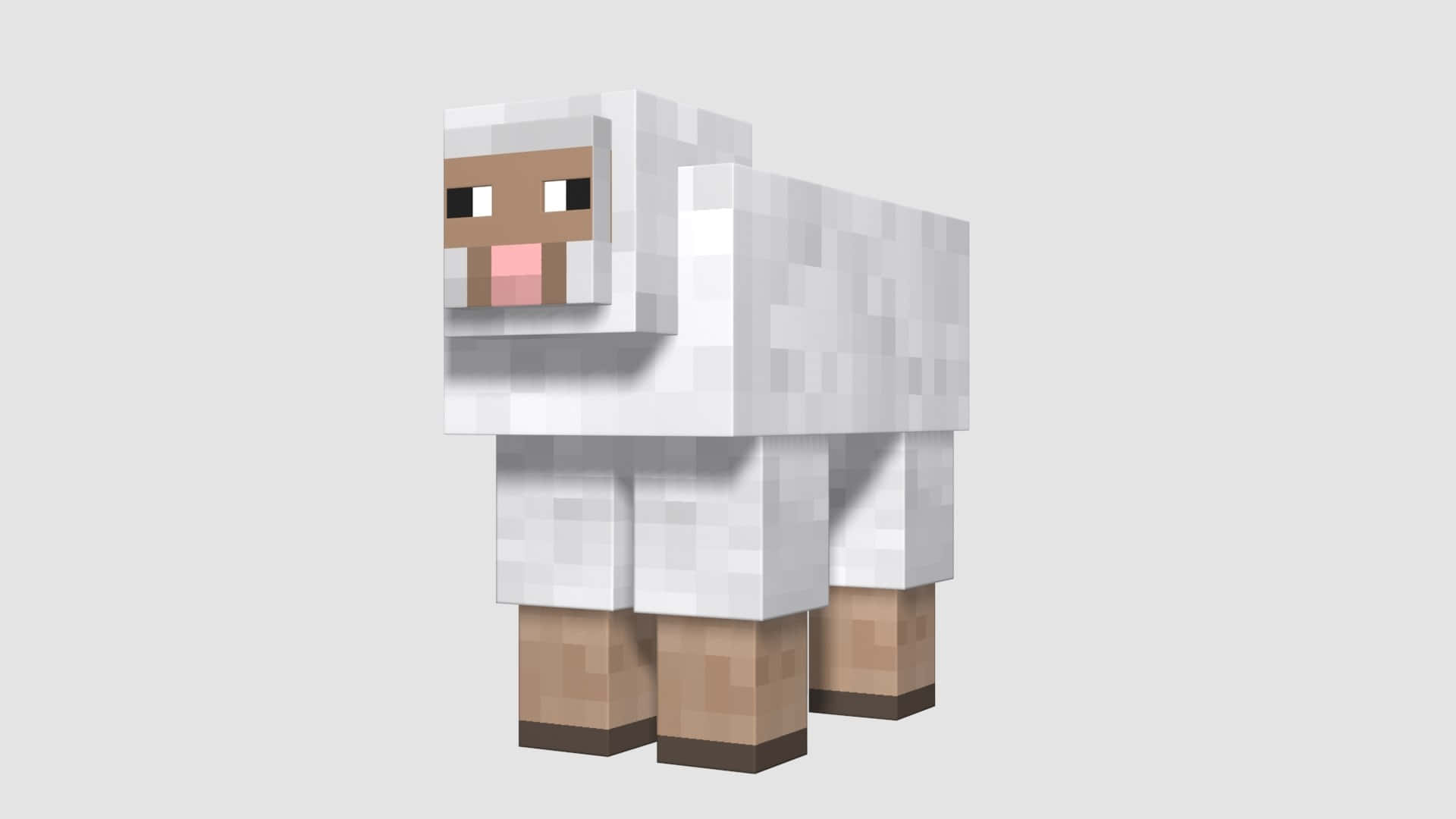 Minecraft, sheep, white sheep, Full HD Desktop Wallpaper