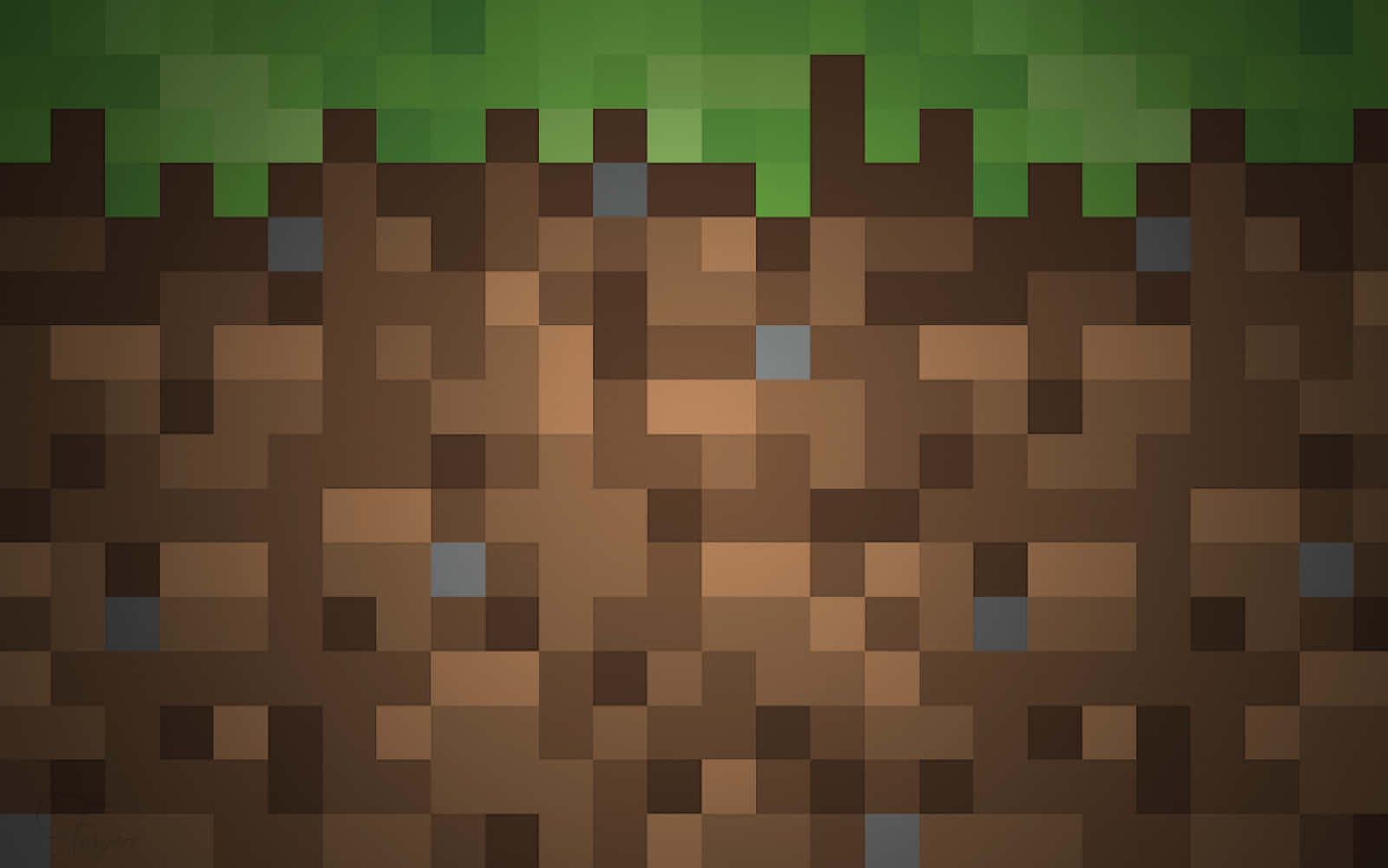 Minecraft, green grass, brown soil, HD Desktop Wallpaper