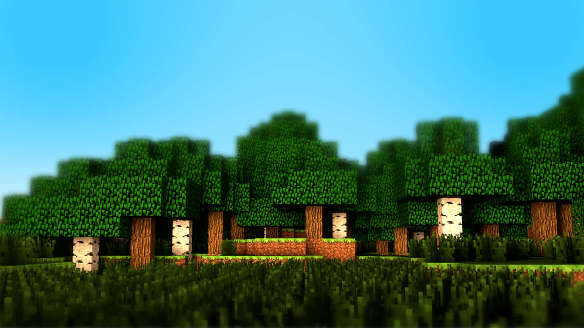 Minecraft, green, blocky, SD Desktop Wallpaper