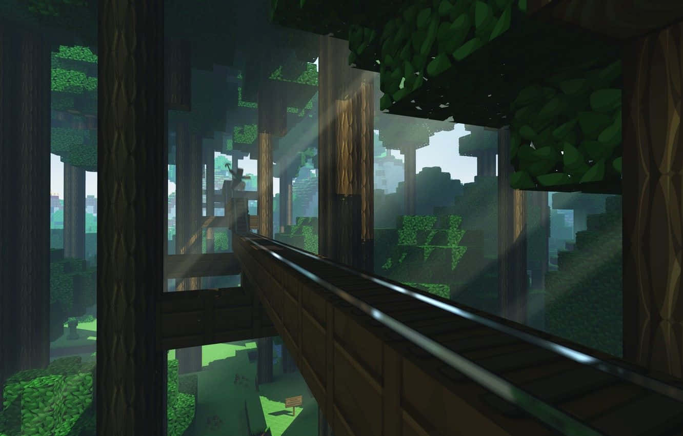 Minecraft, Minecraft grass, blocky trees, HD Desktop Wallpaper