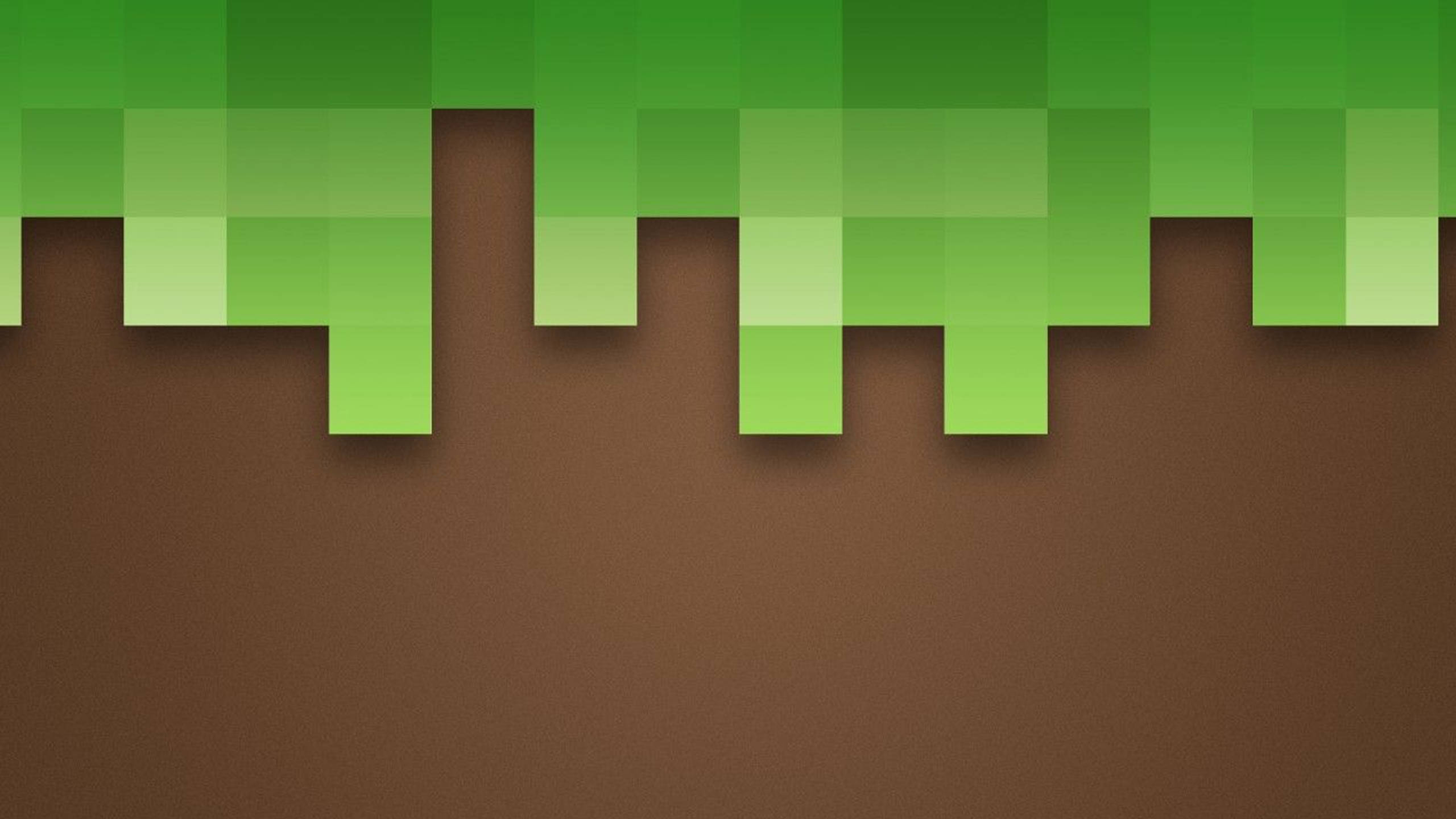brown dirt block, green grass blocks, blocky digital art style, 2K Desktop Wallpaper