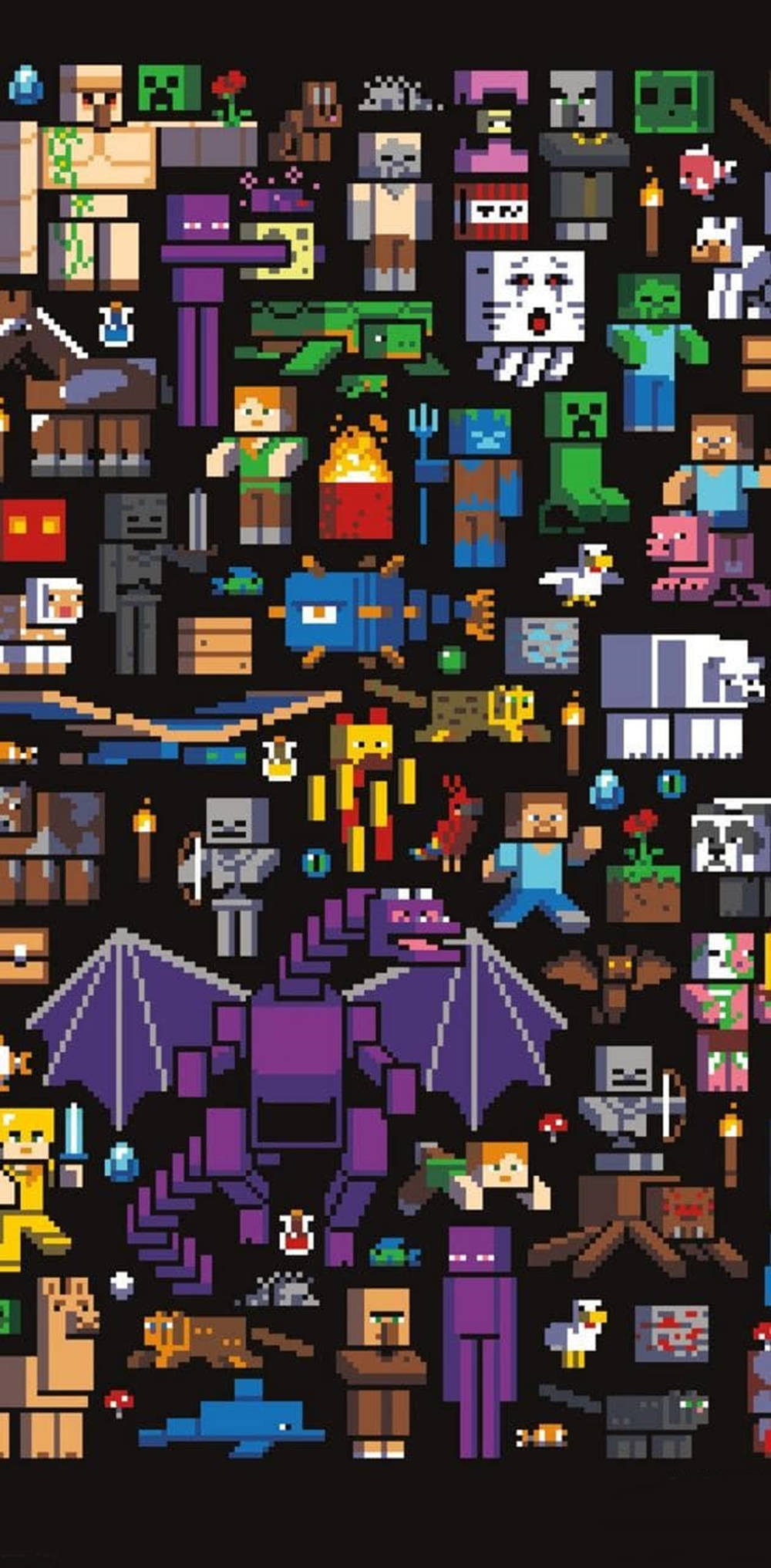 Minecraft, Minecraft characters, Minecraft creatures, Full HD Phone Wallpaper