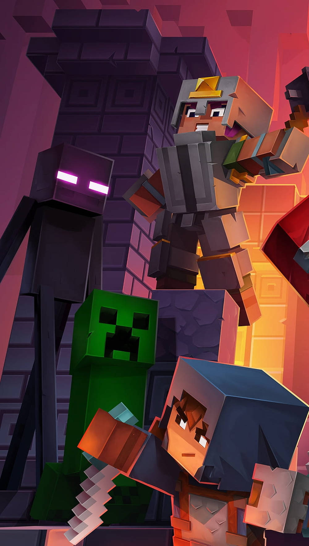 Minecraft, player, creepers, HD Phone Wallpaper