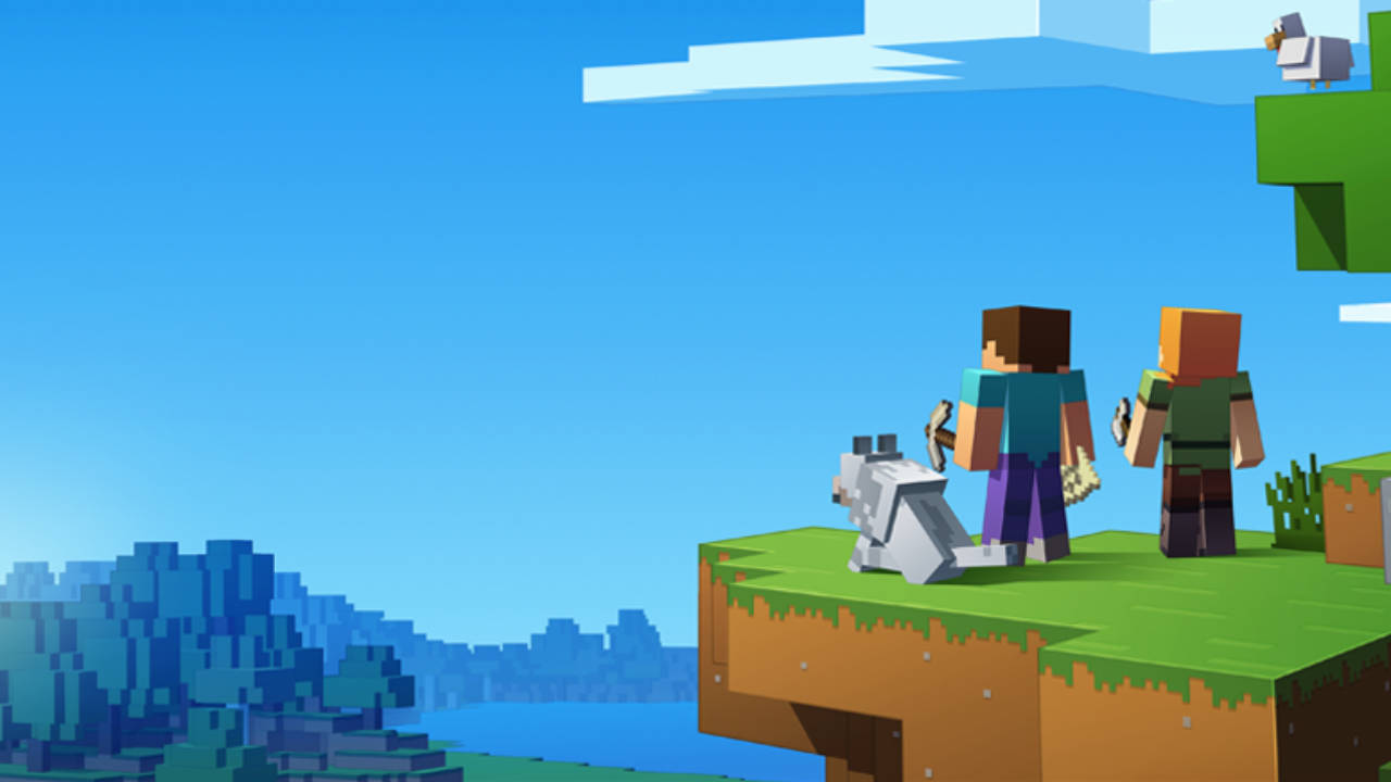 Minecraft, blocky Minecraft players, sheep, HD Desktop Wallpaper