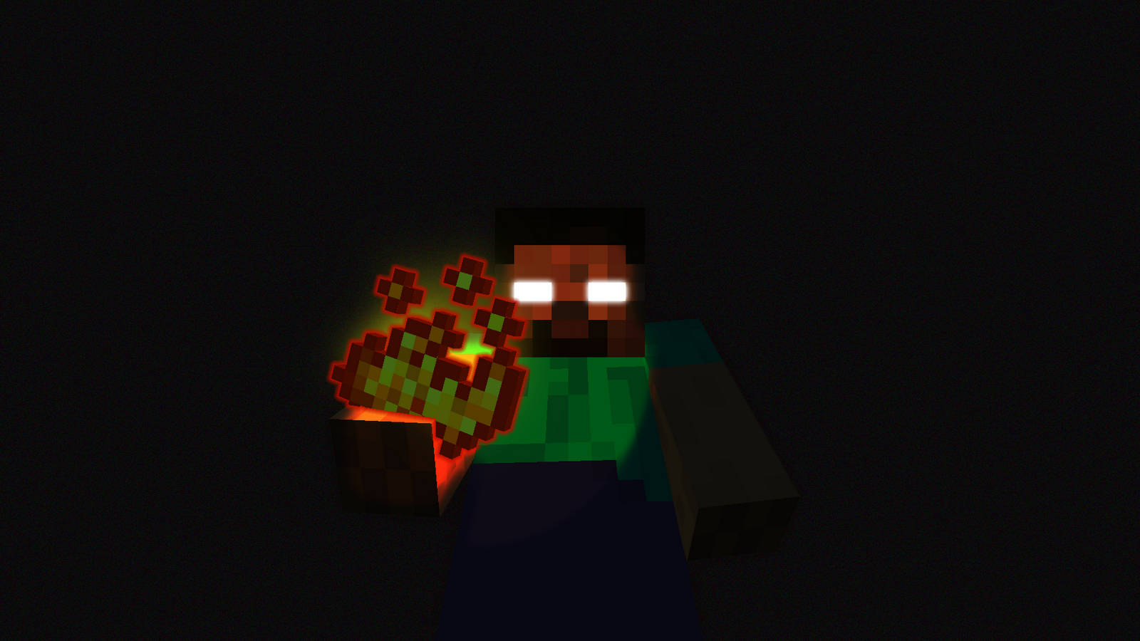 Minecraft, Herobrine, glowing red heart, HD Desktop Wallpaper