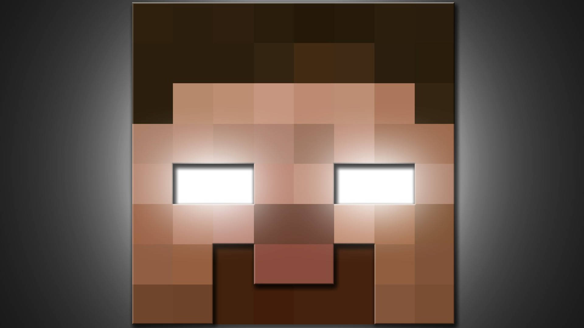 Minecraft Herobrine, grey aesthetic, pixelated Minecraft character face, Full HD Desktop Wallpaper