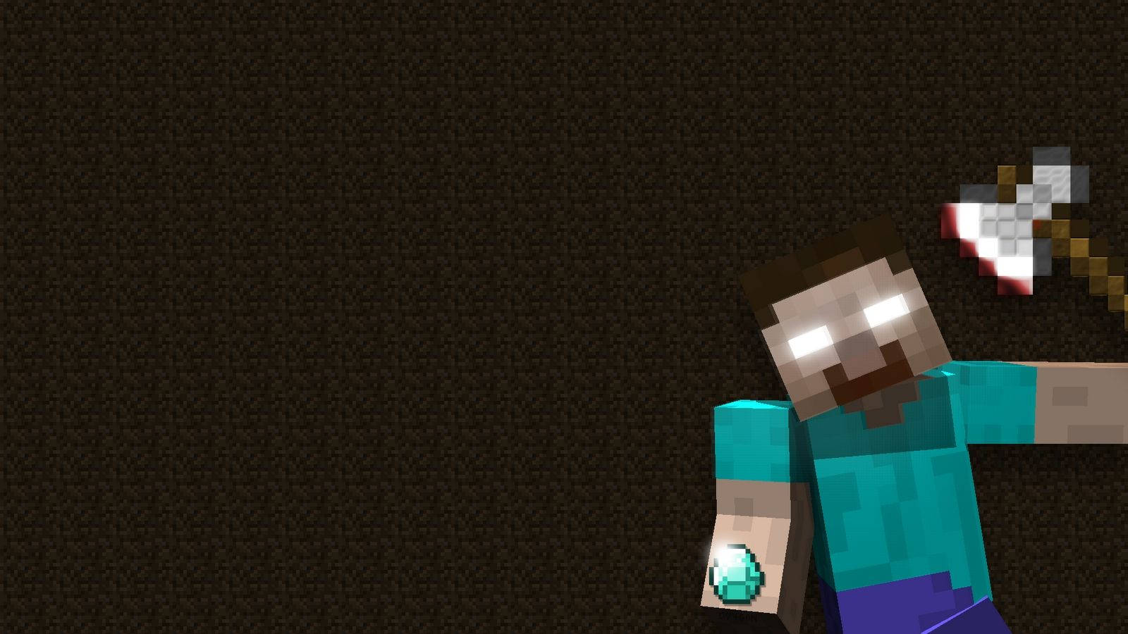 Herobrine, Minecraft, glowing eyes, HD Desktop Wallpaper