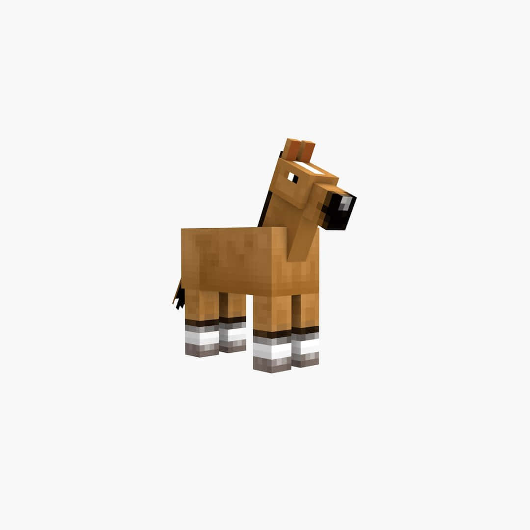 Minecraft Horses, pixelated brown horse, white socks, SD Desktop Wallpaper