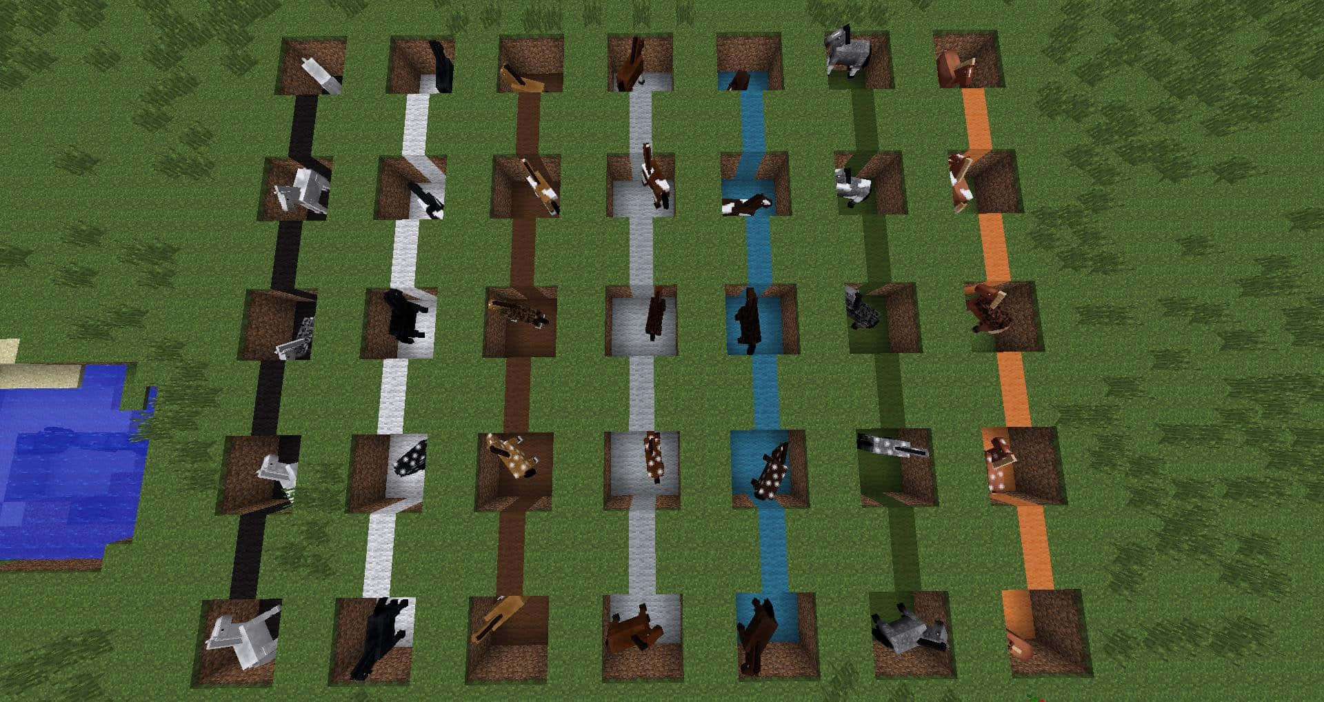 Minecraft Horses, Minecraft farm, animal pens, Full HD Desktop Wallpaper