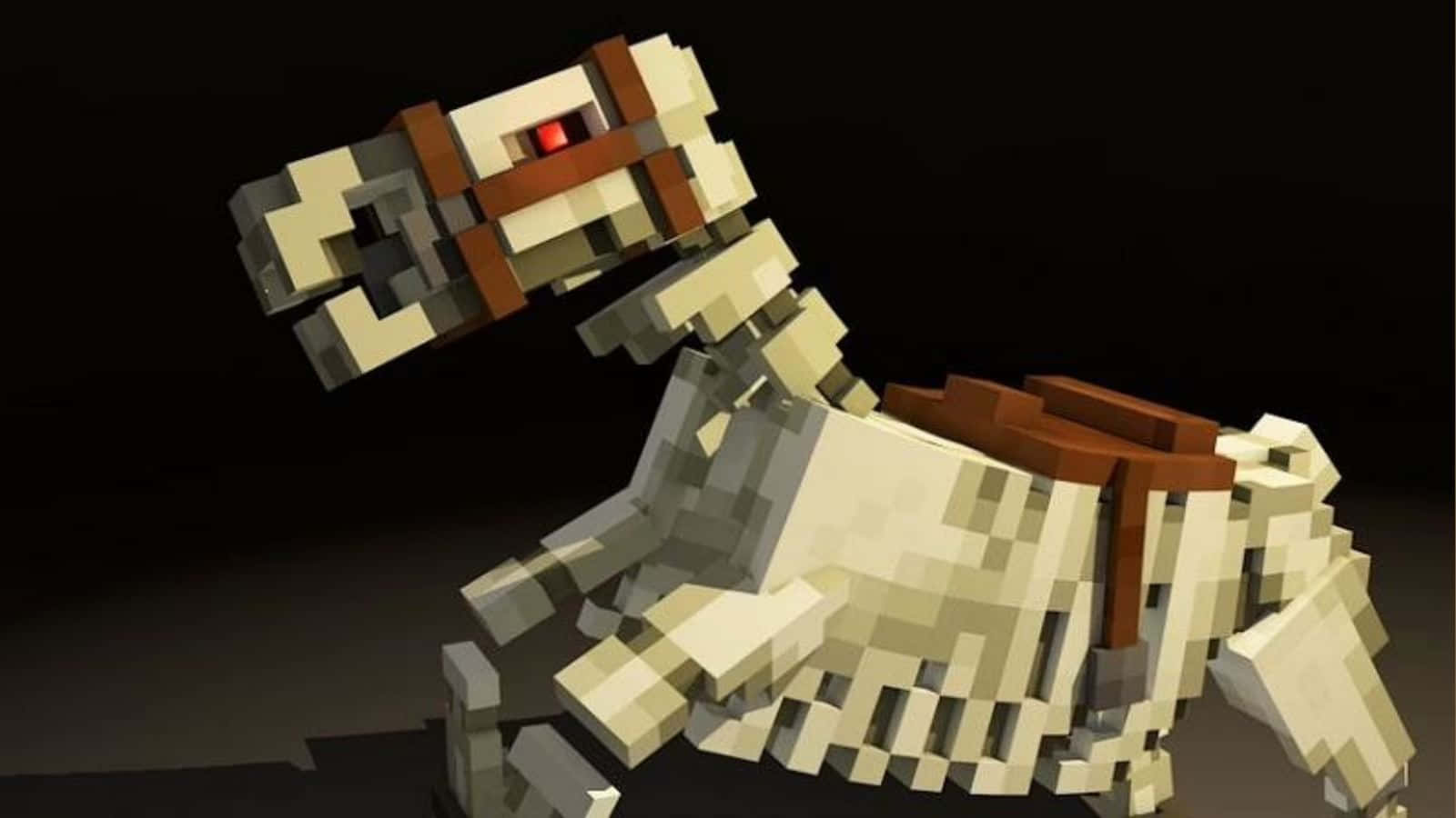 Minecraft Horses, red eye, saddle, HD Desktop Wallpaper